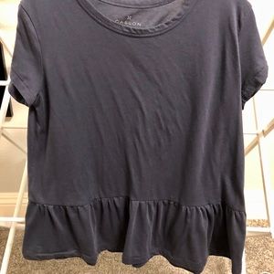navy blue peplum t-shirt